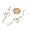 Natural Rose Quartz Chips Tassel Dangle Earrings EJEW-TA00260-04-2