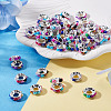 100Pcs Plastic Glass Rhinestone European Beads KY-TADJ0001-02-5