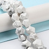 Natural Howlite Star Cut Round Beads Strands G-M418-C16-01-2