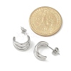 304 Stainless Steel Triple C-Shaped Stud Earrings for Women EJEW-C096-68P-01-3