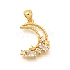 Rack Plating Brass Micro Pave Cubic Zirconia Pendants KK-L226-027G-1