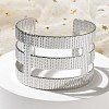 304 Stainless Steel Cuff Bnagles for Women BJEW-M045-01P-2