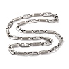 201 Stainless Steel Column and Oval Links Necklace NJEW-F222-21P-1