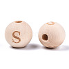 Unfinished Natural Wood European Beads WOOD-S045-143A-01S-2