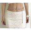 Zinc Alloy Hollow Floral Oval and Ring Link Chain Belts for Women WG4534D-02-1