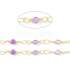 Brass & Natural Amethyst Handmade Beaded Chain CHC-D029-15G-09-2