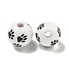 Printed Wood European Beads WOOD-G022-09K-2