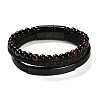 Natural Tiger Eye & Glass Round Beaded Bracelets BJEW-G732-02B-5