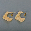 Wavy C-shaped Matte Brass Stud Earrings YN2855-1