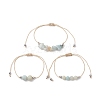 3Pcs 3 Style Natural Amazonite Braided Bead Bracelets Set BJEW-JB09334-05-1