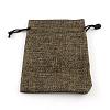 Polyester Imitation Burlap Packing Pouches Drawstring Bags ABAG-R005-17x23-05-1