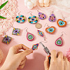 DIY Diamond Acrylic Evil Eye Theme Earrings Kit DIY-TA0005-71-7