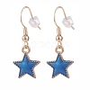 3 Pairs 3 Styles Star & Moon & Sun Alloy Enamel Dangle Earrings EJEW-JE04870-4