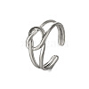 Stainless Steel Open Cuff Rings PW-WGC25DA-02-1