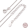 Anti-Tarnish Rhodium Plated 925 Sterling Silver Chain Necklace NJEW-A011-03A-P-3