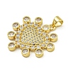 Rack Plating Brass Pave Cubic Zirconia Pendants KK-U029-07G-2