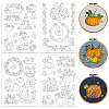 4 Sheets 11.6x8.2 Inch Stick and Stitch Embroidery Patterns DIY-WH0455-187-1