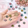 10Pcs 5 Colors Painted Glass Beads Enamel Beads LAMP-YW0001-95-3