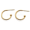 304 Stainless Steel C-shaped Hoop Circle Ball Stud Earrings STAS-K204-04G-6