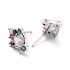 Paw Print Sparkling Cubic Zirconia Stud Earrings for Her ZIRC-C025-11P-3