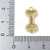 Rack Plating Brass Micro Pave Clear Cubic Zirconia Bone Connector Charms KK-A234-059G-3