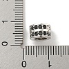 Brass Micro Pave Black Cubic Zirconia European Beads KK-G493-44P-3