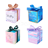 Magibeads 40Sets 4 Color Square Fold Paper Candy Boxes CON-MB0001-17-17