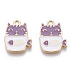 Golden Plated Alloy Enamel Pendants ENAM-T009-90C-RS-2