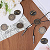 CHGCRAFT 8Pcs Alloy Blank Bolo Tie Round Slider Pack FIND-CA0009-18AB-5