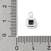 925 Sterling Silver Pave Cubic Zirconia Square Charms with Jump Rings and 925 Stamp STER-D288-05S-03-3