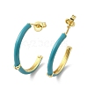 Real 18K Gold Plated Brass Ring Stud Earrings EJEW-L268-014G-05-1