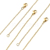 10Pcs Ion Plating(IP) 304 Stainless Steel Cable Chain Necklaces Set for Men Women MAK-YW0002-01G-2