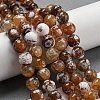 Faceted Natural Fire Crackle Agate Beads Strands G-F447-12mm-N10-2
