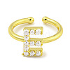 Rack Plating Brass Open Cuff Rings for Women RJEW-F162-01G-E-2