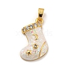 Christmas Brass Micro Pave Cubic Zirconia Pendants KK-H468-02C-01G-1