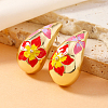 Elegant Teardrop with Flower Pattern Alloy Stud Earrings HV4164-4-1