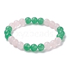 5Pcs 5 Colors Dyed Natural Malaysia Jade Round Beaded Stretch Bracelets Set BJEW-JB10140-3