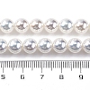 UV Plating Pearlized Glass Pearl Beads Strands GLAA-F128-01B-T1-2