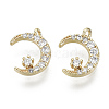 Brass Micro Pave Clear Cubic Zirconia Charms KK-S348-547-NF-1