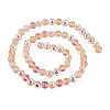 1 Strand Electroplate Transparent Glass Beads Strands EGLA-TADJ0001-15C-1