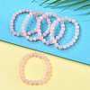 Natural Rose Quartz Bead Stretch Bracelets BJEW-K212-B-045-1