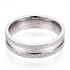 201 Stainless Steel Grooved Finger Ring for Men Women STAS-WH0039-05D-P-1