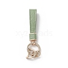 Microfiber & Zinc Alloy & Crystal Rhinestone Keychain KEYC-G062-01E-2