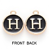 Golden Plated Alloy Enamel Charms sgENAM-SZ0001-25B-H-2