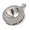 Brass Micro Pave Clear Cubic Zirconia Pendants KK-N254-118P-02-2