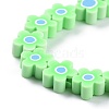 Handmade Flower Printed Polymer Clay Beads Strands X-CLAY-M003-07B-3