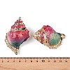 Spray Painted Natural Conch Shell Big Pendants SSHEL-N038-11B-3