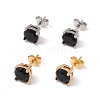 6 Pairs Cubic Zirconia Flat Round Stud Earrings EJEW-G291-04A-M-2