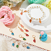 18Pcs 6 Color Alloy Enamel Leaf Charms Locking Stitch Markers AJEW-PH01453-5