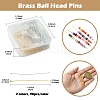 180Pcs 2 Colors Brass Ball Head Pins KK-YW0002-33-2